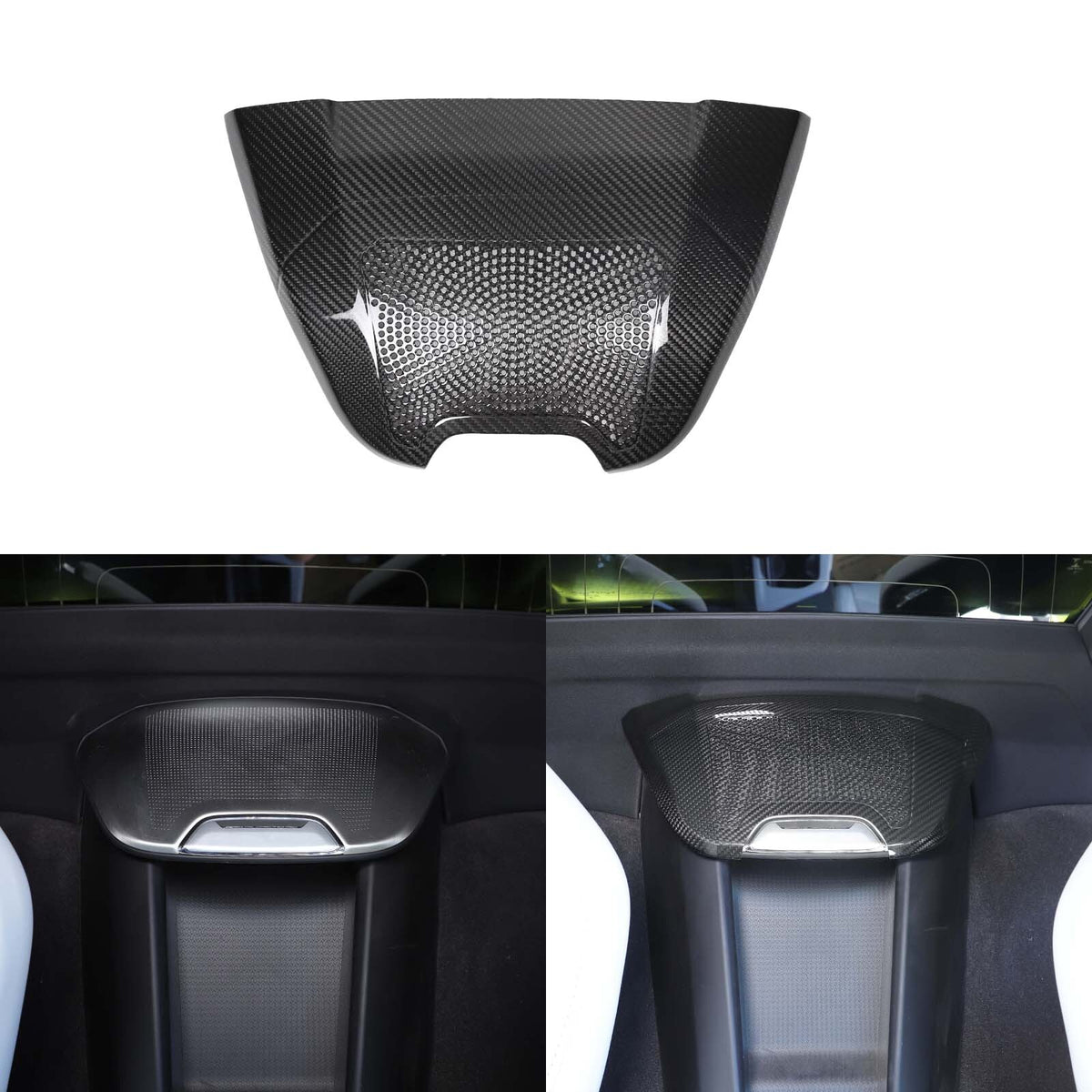 Real Carbon Fiber Rear Charger Speaker Cover Trim For Corvette C8 Convertible 22
