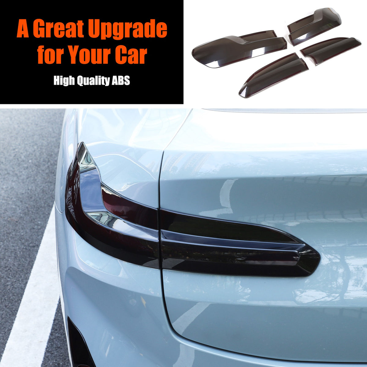 Smoked Black Rear Tail Light Guard Cover Trim Bezels For BMW X4 X4M G02 F98 19+ 9