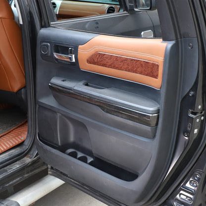 Black Wood Grain ABS Door Armrest Lower Trim For Toyota Tundra 2014‑2020 14