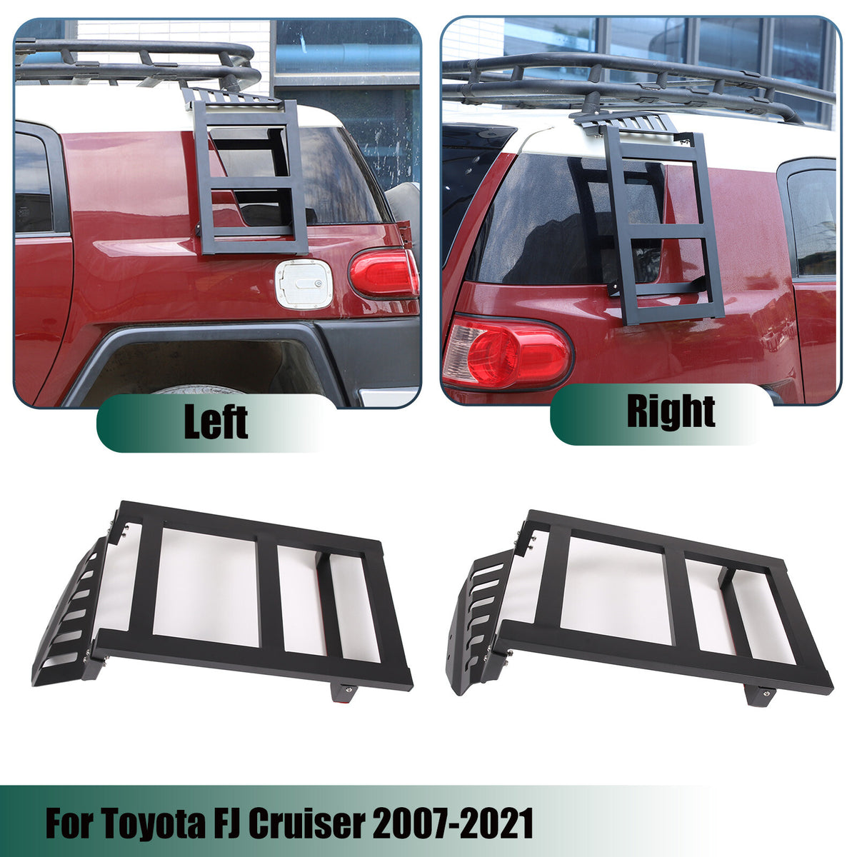 Left & Right Side Window Step Ladder Roof Rack for Toyota FJ Cruiser 2007-2021 26