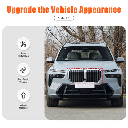 Glossy Black Car Front Bumper Line Kidney Grille Grill For BMW X7 G07 2023-2024 8