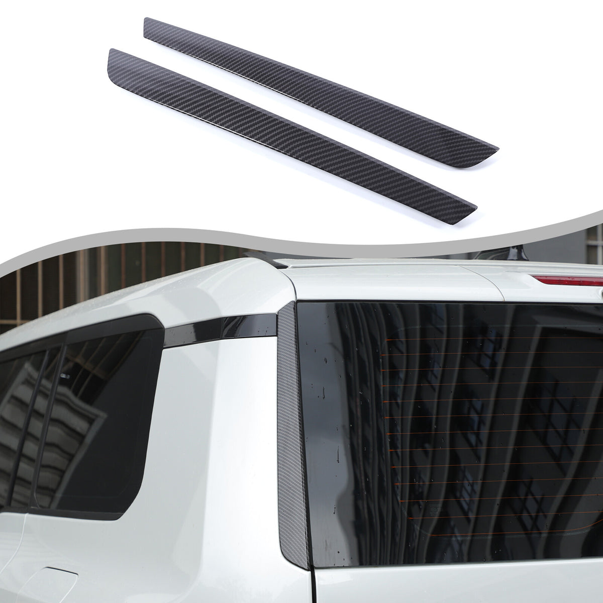 Carbon Tailgate Rear Window Side Trim For Toyota Land Cruiser Prado LC250 24+ US 1
