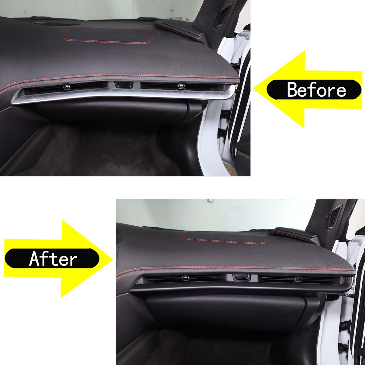 Matte Black ABS inner control dashboard Cover trims For Corvette C8 2020-25 6