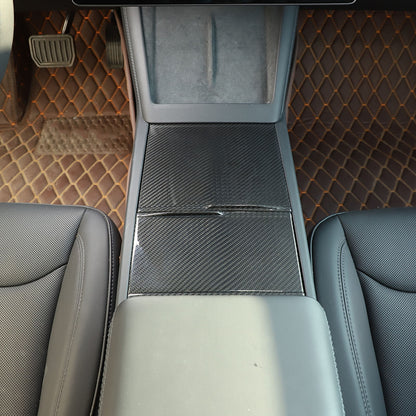 Real Dry Carbon Fiber Center Console Interior Trim Cover For Tesla Model 3 2023+ 42