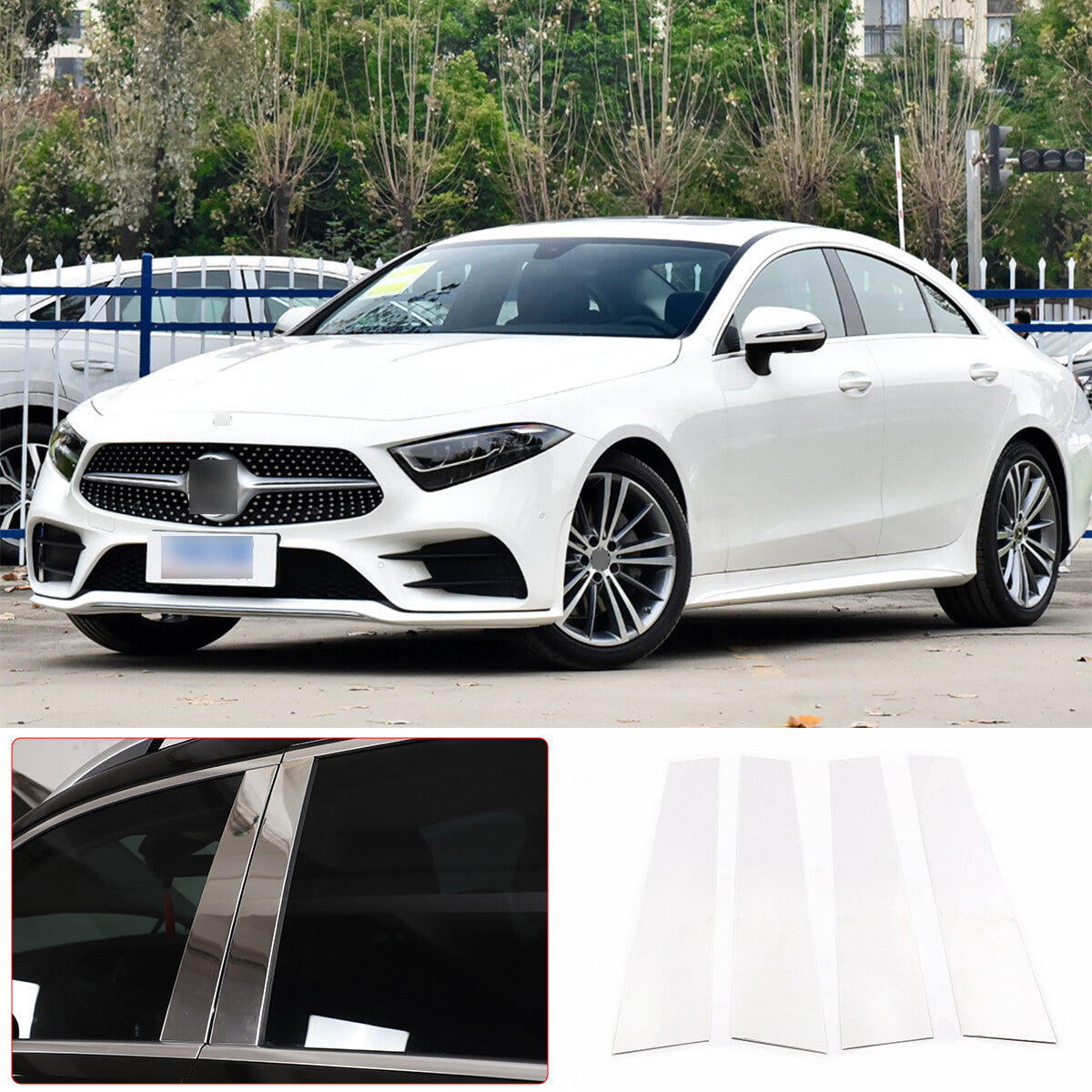 Aluminum Window Pillar Posts Cover For Mercedes Benz GLE GLS X167 2021-24 US 5
