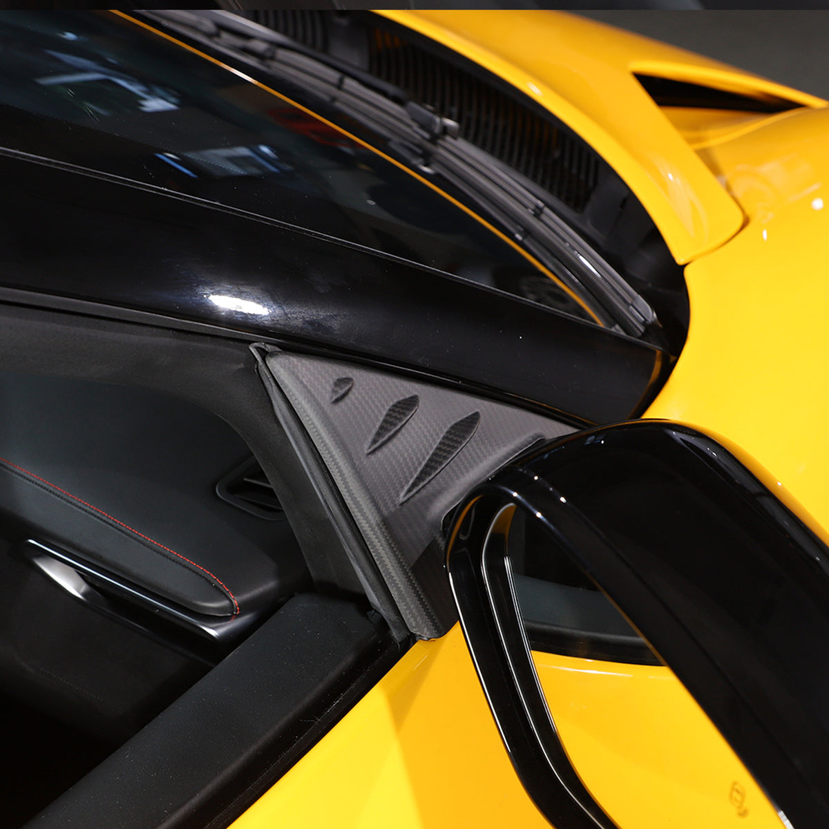 Matte Real Carbon fiber Window A Pillar Triangle Cover Trim for Lotus EMIRA 21+ 20