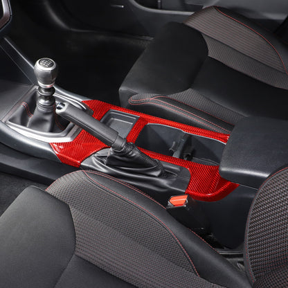 Red Real Carbon Fiber Center Console Cup Holder Trim For Subaru WRX VB 2022+ 18