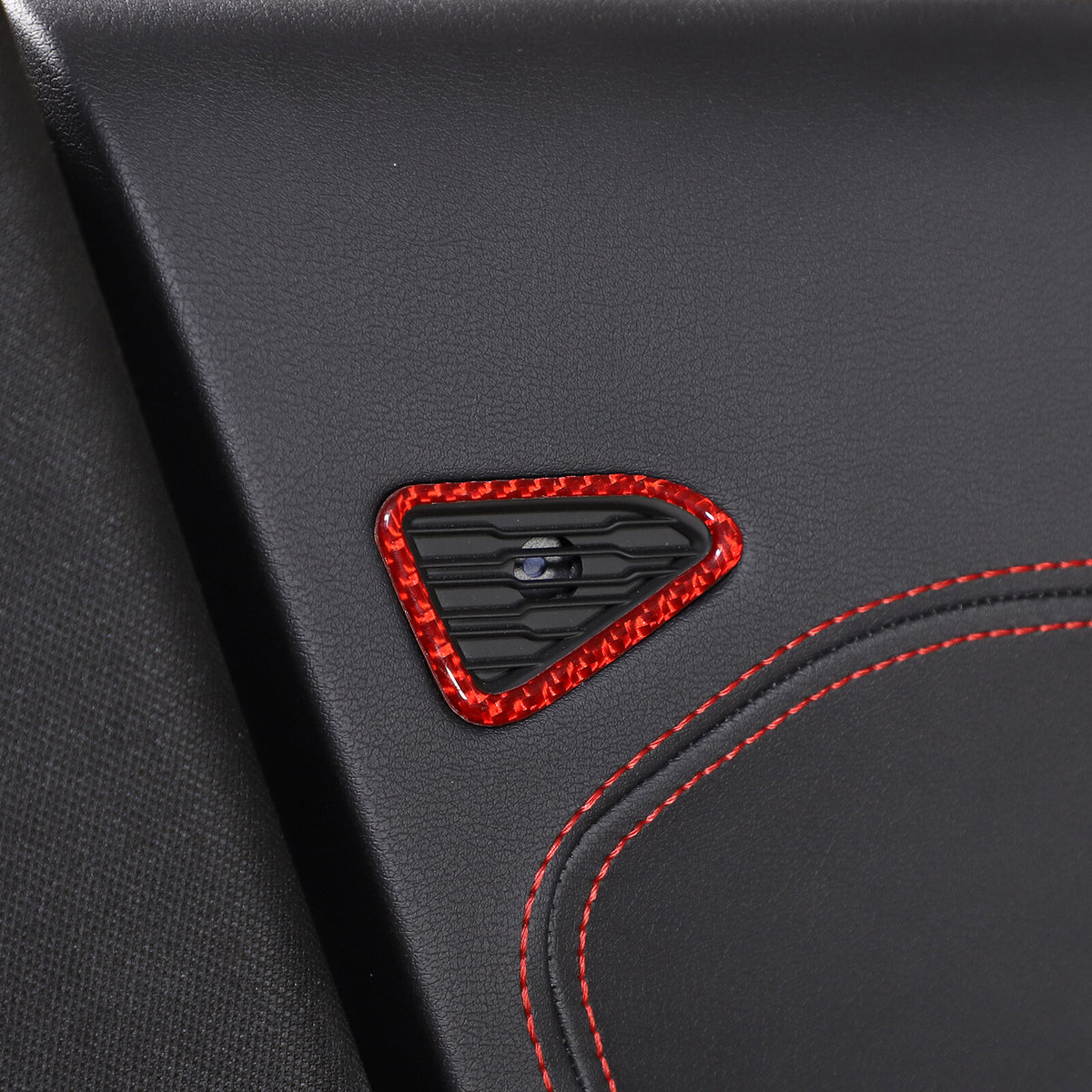 Red Soft Carbon Fiber Interior Decor Trim Kit Cover Set For Corvette C8 20-25 91
