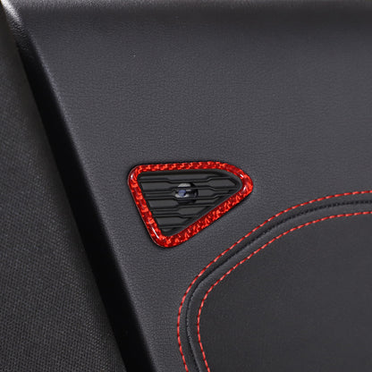 Red Soft Carbon Fiber Interior Decor Trim Kit Cover Set For Corvette C8 20-25 91