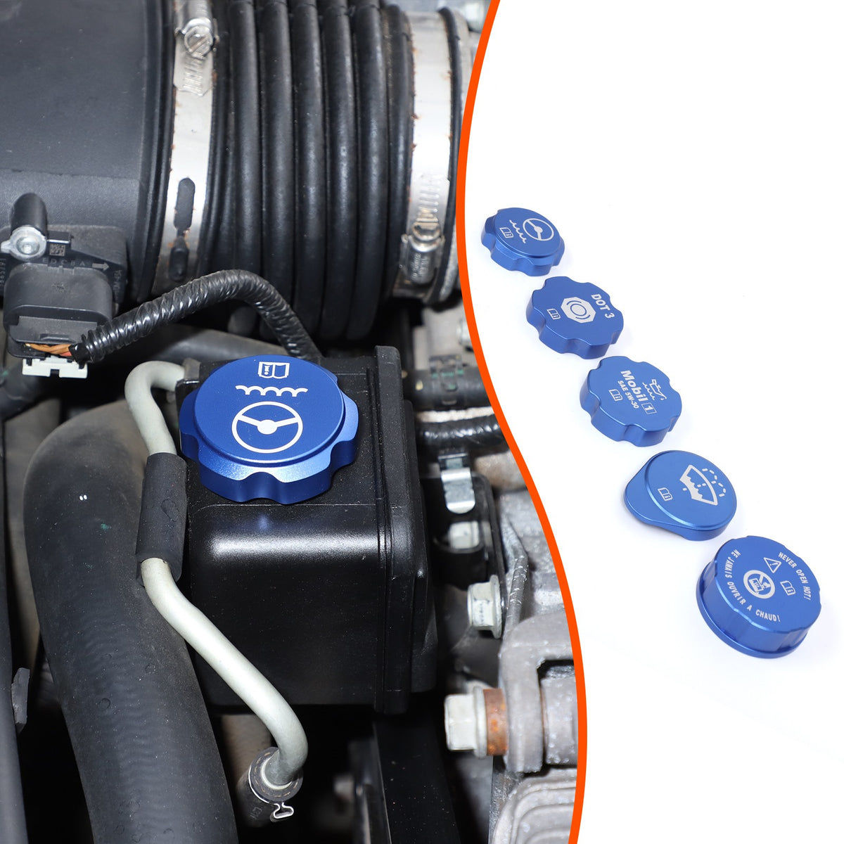 5pcs Alloy Blue Engine Cabin Fluid Cover Decorate Caps For Corvette C6 05-13 US 18