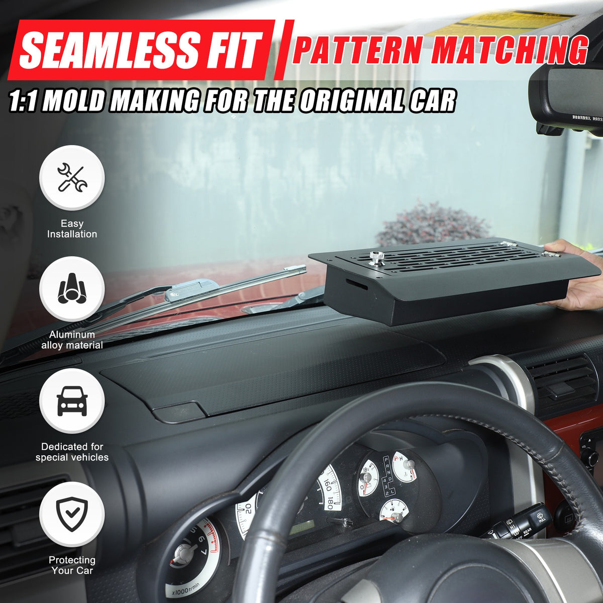 Aluminum Dashboard Multifunctional Password Box For Toyota FJ Cruiser 2007-2021 10