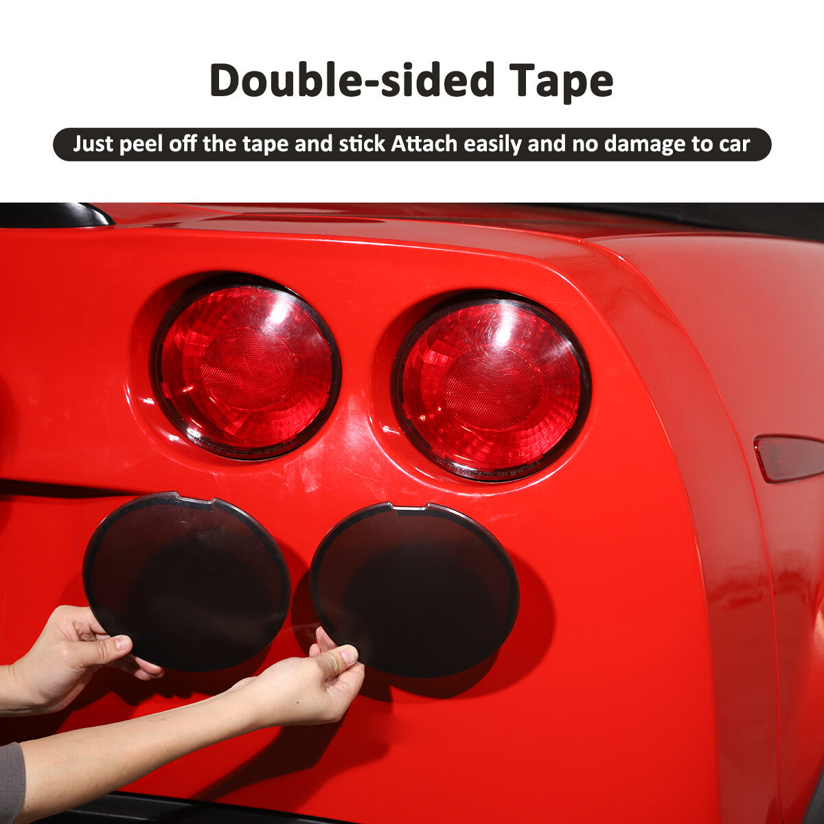 Smoked Black Front Headlight & Rear Tail Light Cover Trim For Corvette C6 05-13 55