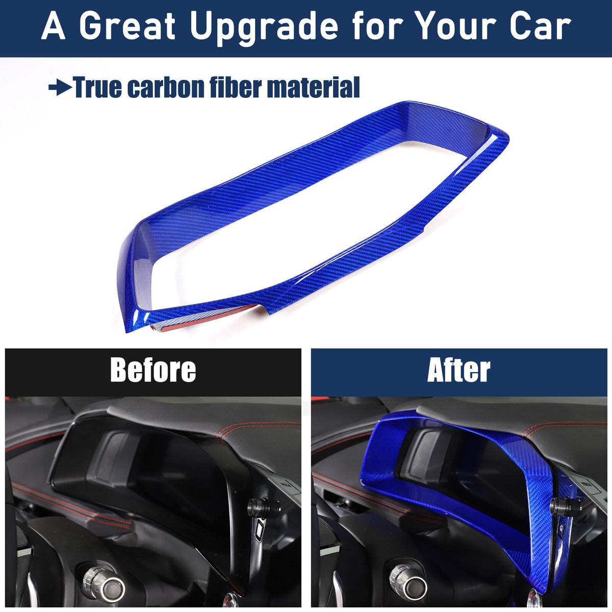 Blue Real Carbon Fiber Full Interior Set Decor Trim Kit for Corvette C8 20-25 - Variants 16-20 16
