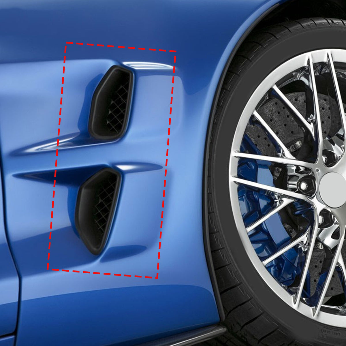 Real Dry Carbon Fiber Side Air Outlet Fender Trim For Corvette C6 ZR1 2009-2013 8