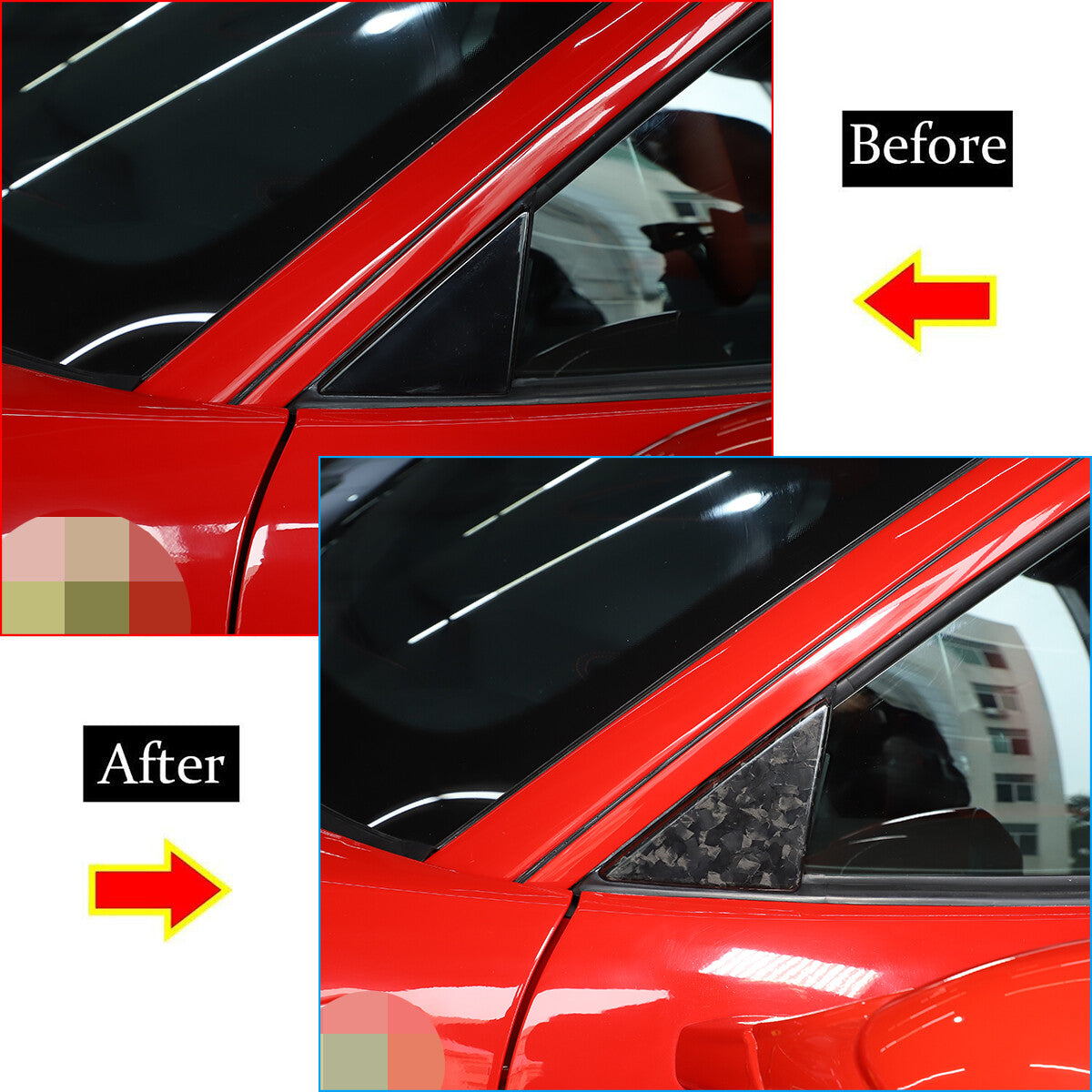 Forged Real Carbon Window Front Triangle Cover Trim For For Ferrari 458 11-16 12