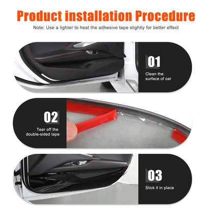 Glossy Piano Black ABS Interior Door Anti-Kick Panel Trim For Corvette C8 2020+ 3