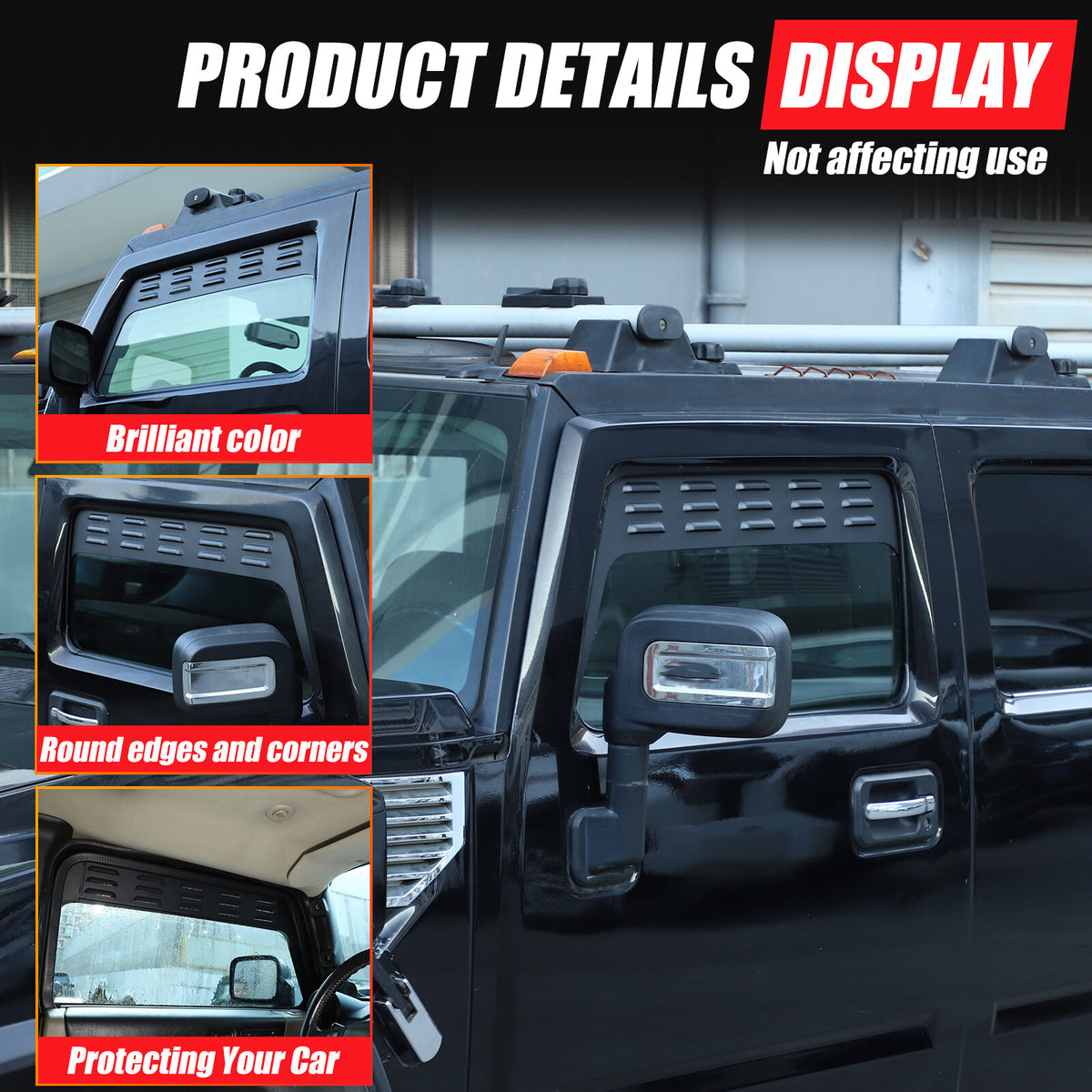 Front Door Window Louver Air Vent Panel Trim Cover For Hummer H2 2003-2009 US 16
