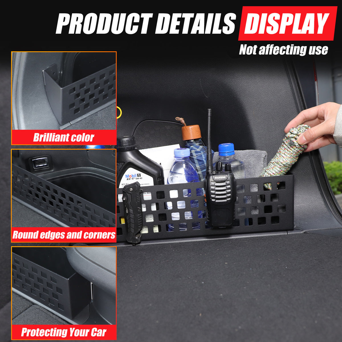Right Trunk Side Storage Baffle Box Tray Molle Panel For Honda Pilot 2016-2022 2