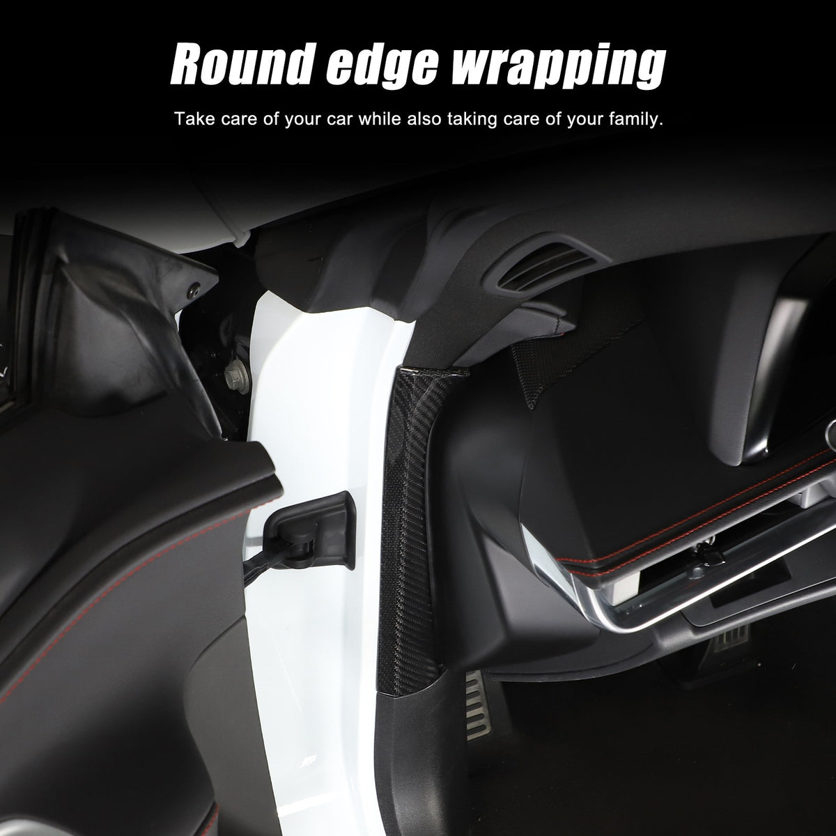 Real Carbon Fiber Inner Interior Door Pillar Trim For Corvette C8 2020+ 12