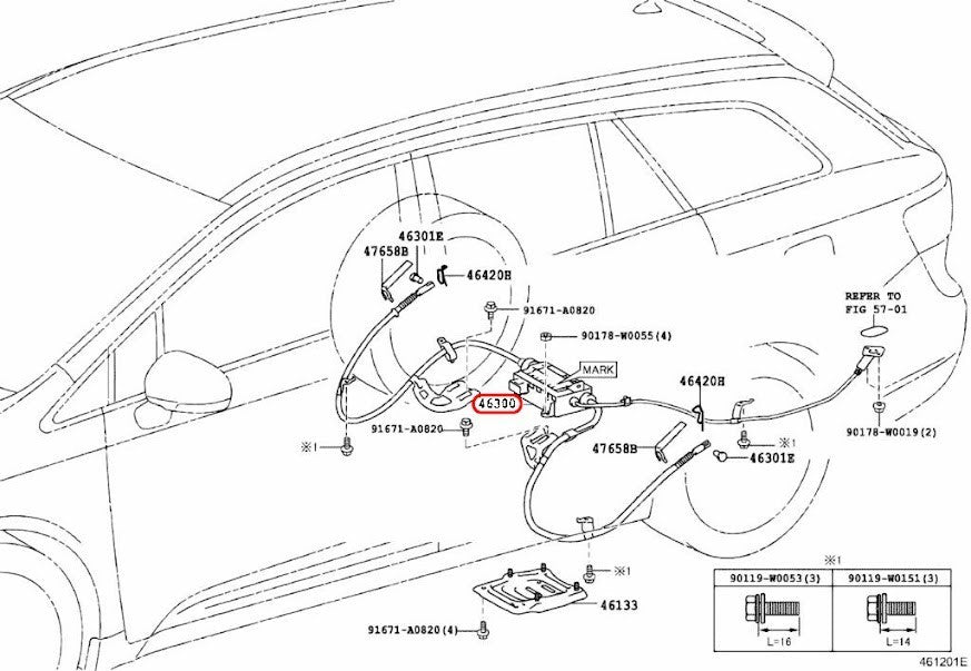 TOYOTA OEM ACTUATOR ASSY, PARKING BRAKE W/BRACKET 46300-05031 3