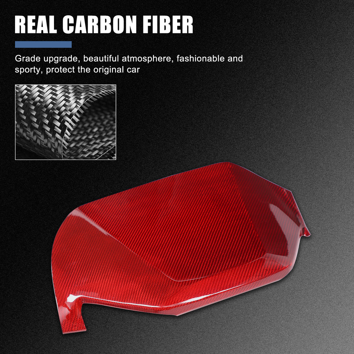 Red Real Carbon Fiber Dashboard Instrument Upper Trim For Subaru WRX VB 2022+ 16