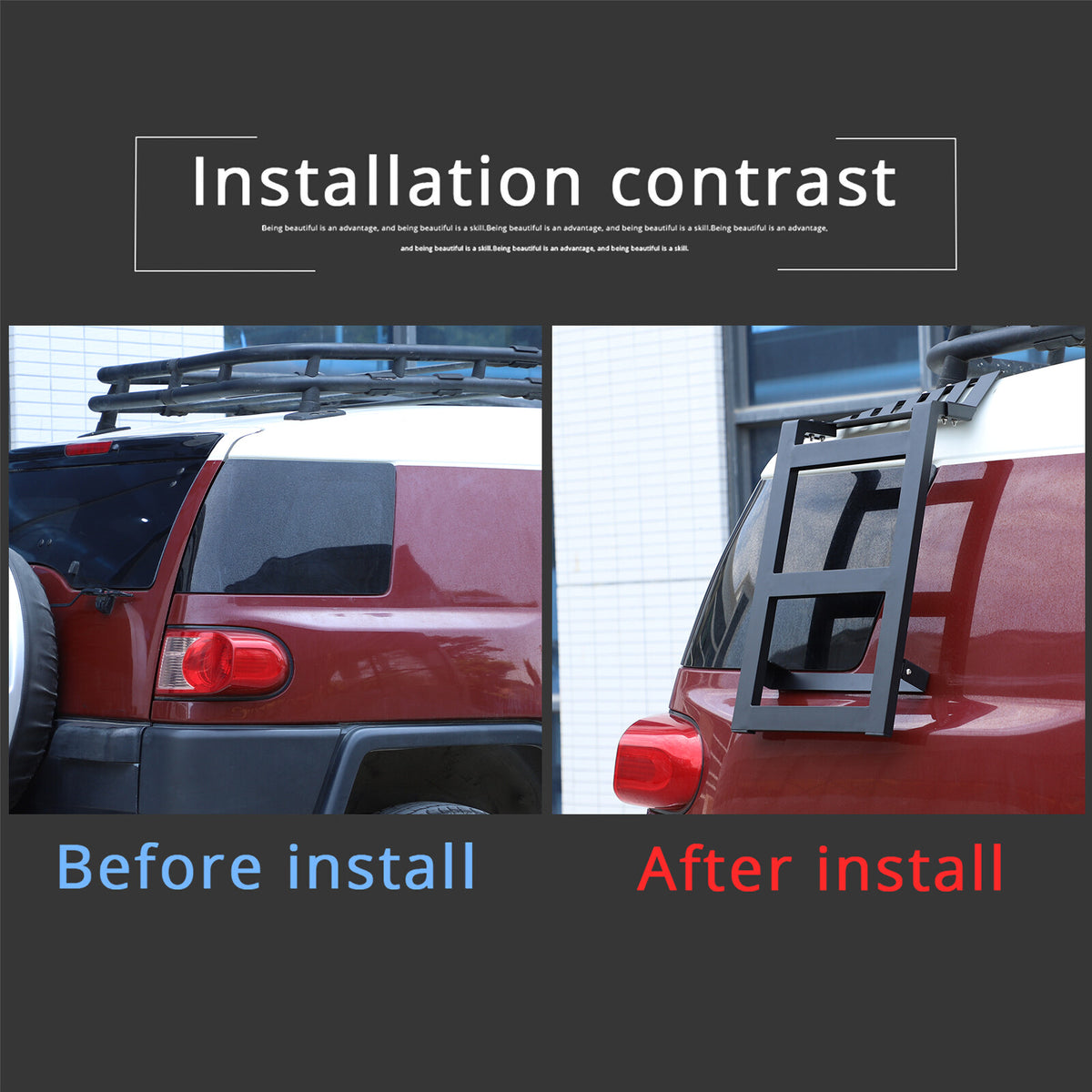 Right Side Window Step Ladder Roof Rack Access for Toyota FJ Cruiser 2007-21 US 9