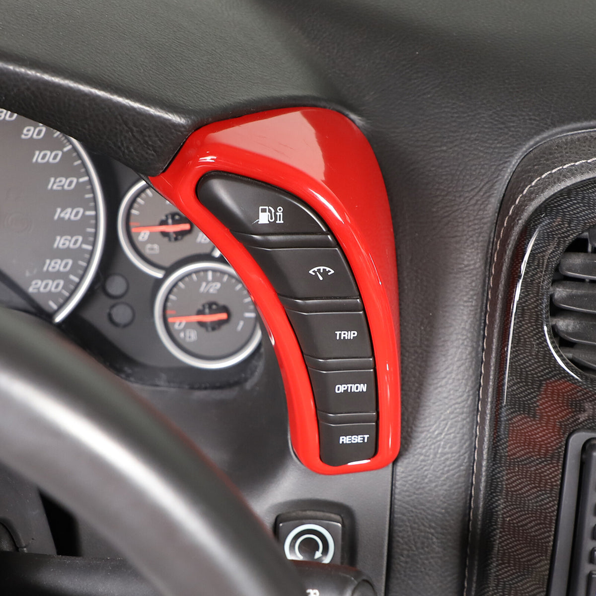 Red ABS Dashboard Interior Air Outlet Trim Set Kit For Corvette C6 2005-13 US 8
