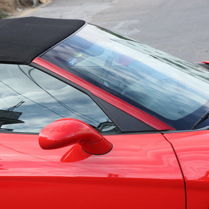 Red Carbon Fiber Exterior Windshield A-Pillar Cover Trim For Corvette C6 05-13 5