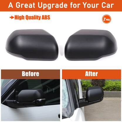 Matte Black Exterior Rearview Mirror Cover Trim For Toyota Tundra/Sequoia 2022+ 23