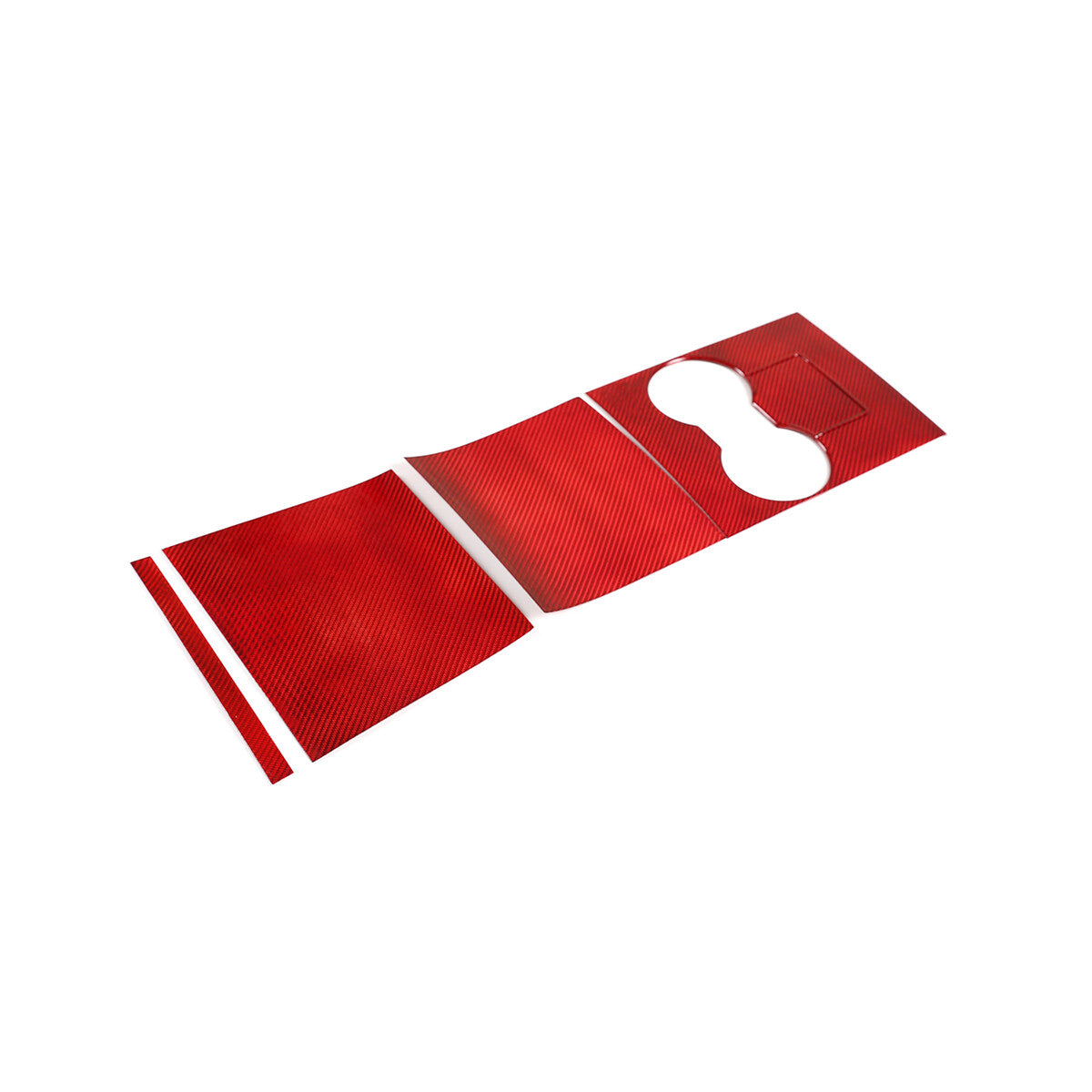 Red Carbon Fiber Central Console Gear Shift Panel Trim For Tesla Model 3 17-21 11