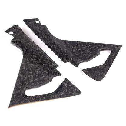 Forged Carbon fiber Front Hood Lift Support Corner Cover Trim For Corvette C8 11