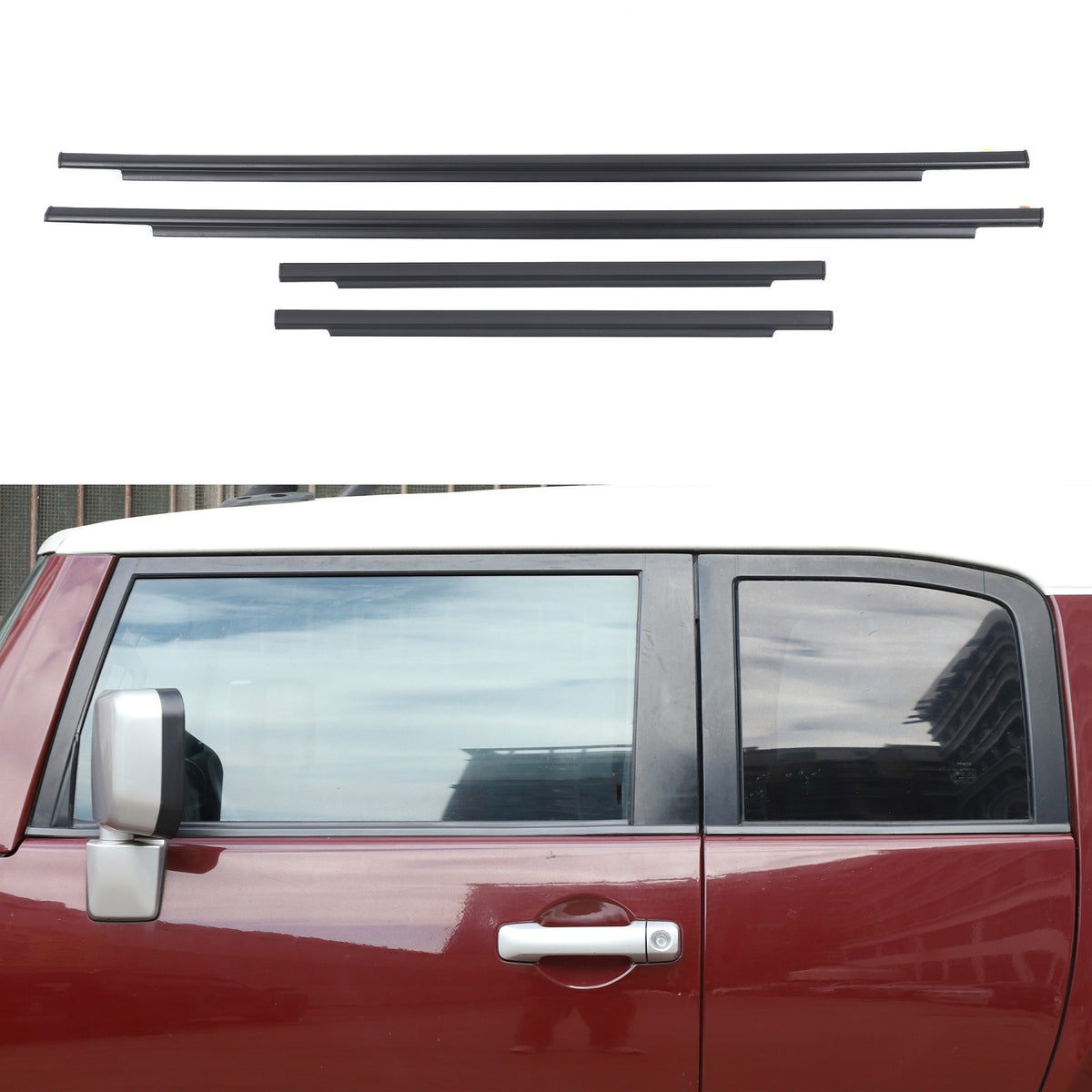 Rubber Window Outer Seal Trim For Toyota FJ Cruiser 07-15 (OE 68161-35073) US 2