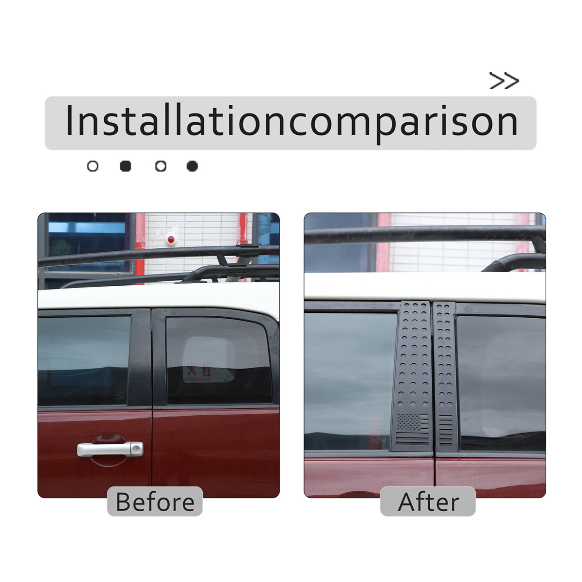 US Flag Alloy Window Center Pillar Trim Panel For Toyota FJ Cruiser 2007-21 10