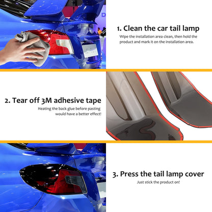 Black Smoked Taillight Smoke Lens Trim Cover For Subaru WRX STI 2015-2021 3