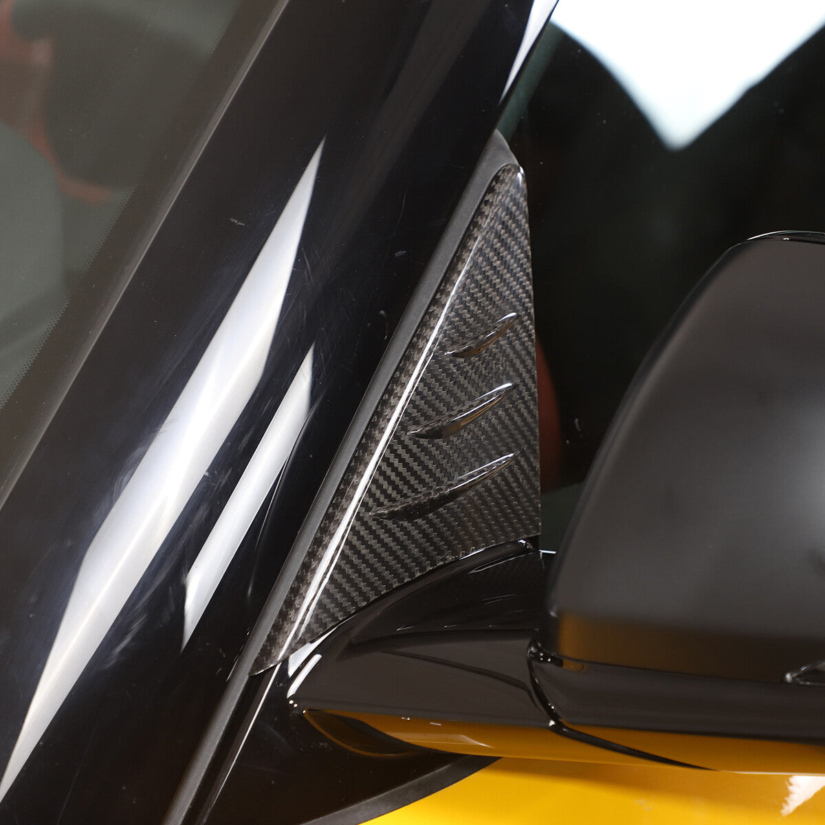 Carbon fiber anti-wind buffeting mirror Wind deflector For Toyota Supra A90 19+ 10