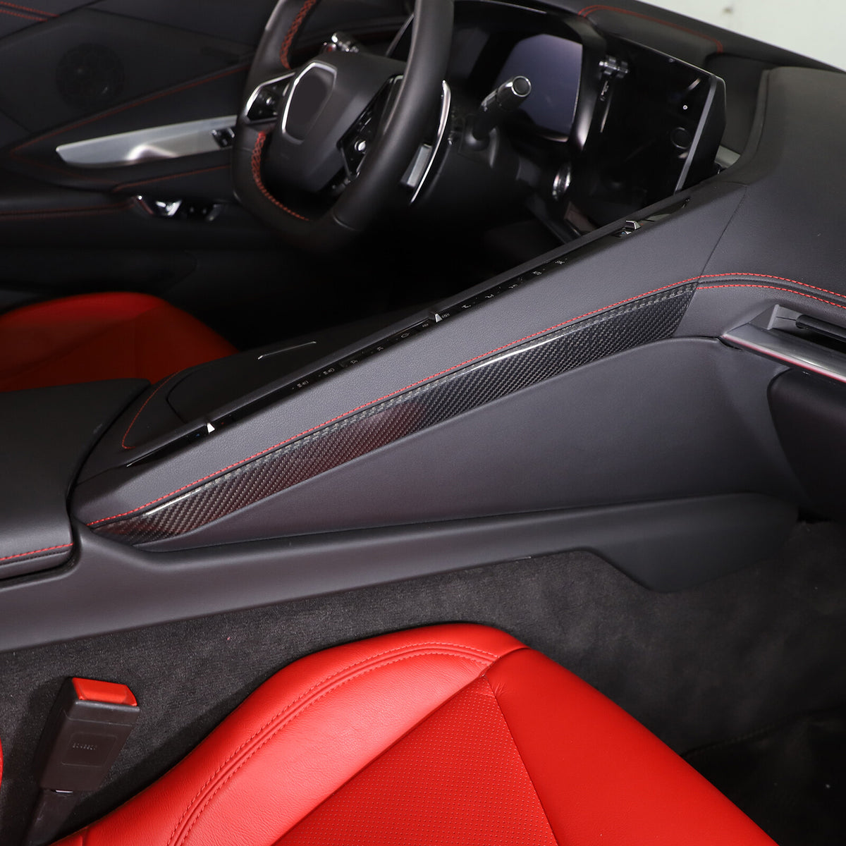 Carbon Fiber Interior Center Console Panel Cover For C8 Corvette Z06 Z51 20-25 17