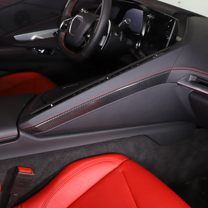Carbon Fiber Interior Center Console Panel Cover For C8 Corvette Z06 Z51 20-25 17