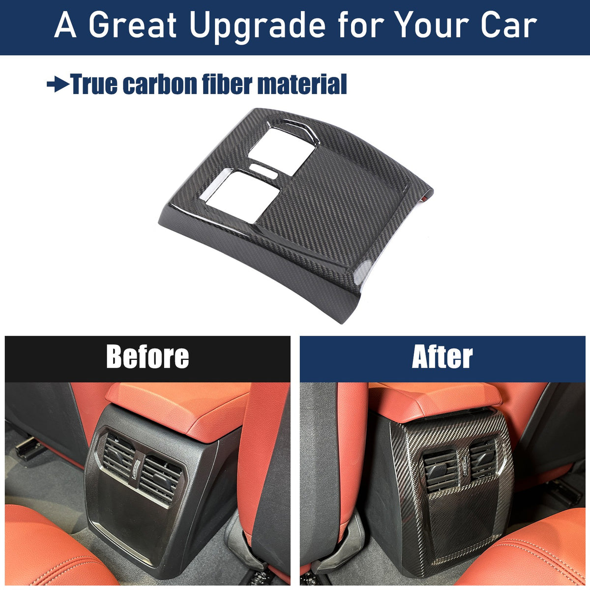 Real Carbon Fiber Rear Air Vent Trim For BMW 4 Series 430i G22 G26 2020-24 6