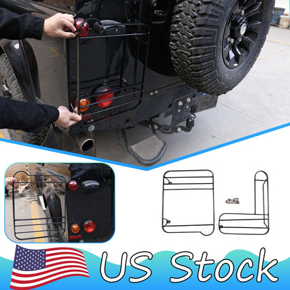 Silver Taillight Lamp Decor Cover Guards For Land Rover Defender L316 2004-2018 1