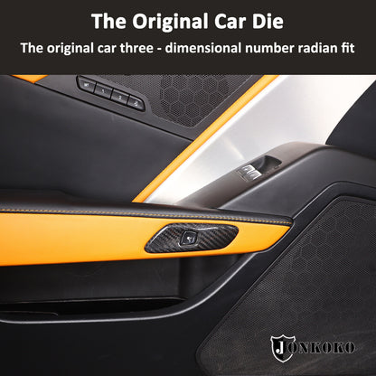 Real Carbon Fiber Interior Dashboard Trim Cover Decor Kit For Corvette C7 14-19 55