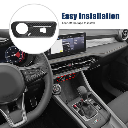 Real Carbon Fiber Cigarette Lighter Panel Trim For Alfa Romeo Tonale 14