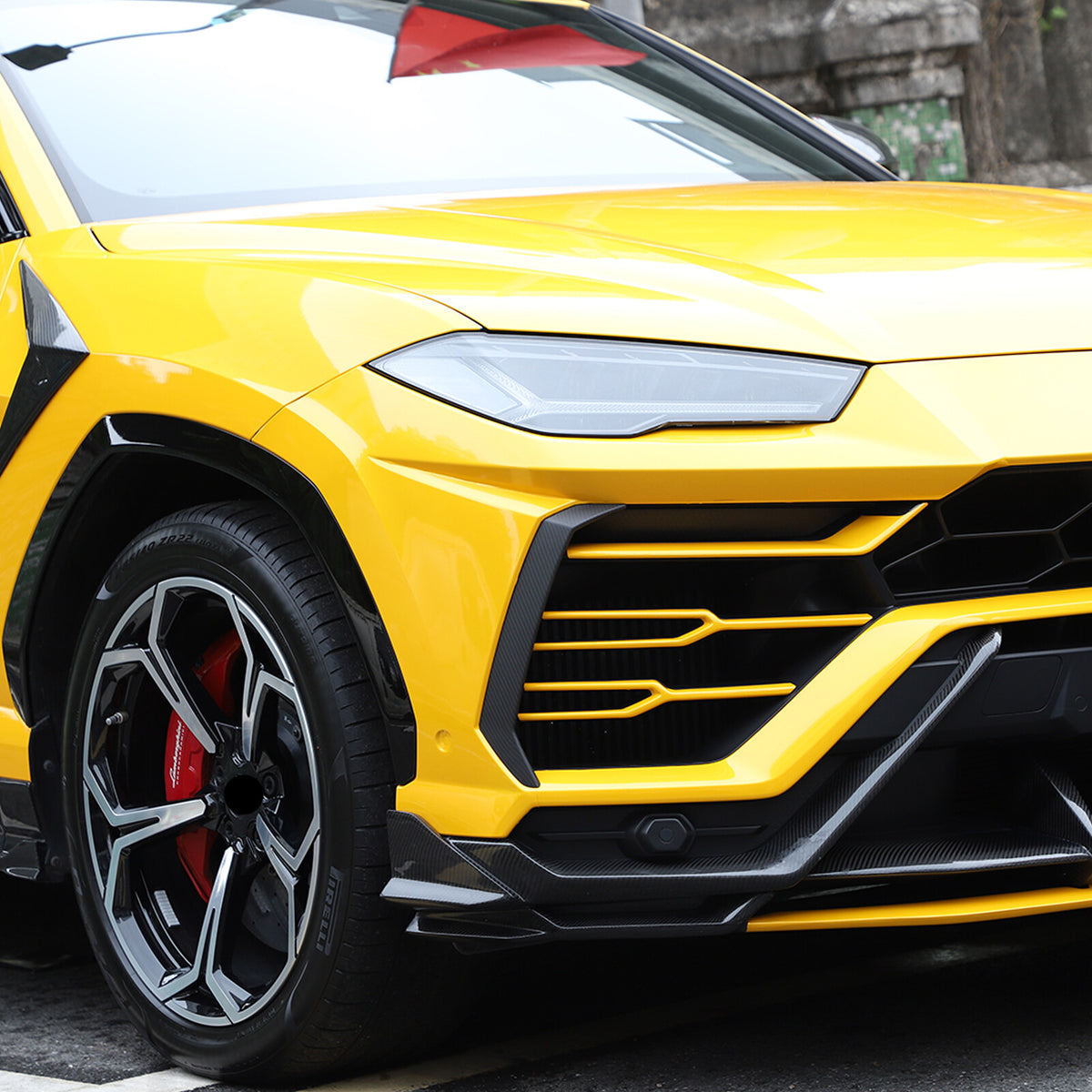 Matte Real Carbon Fiber Front Bumper Cover Trim for LAMBORGHINI URUS 2018-2023 4
