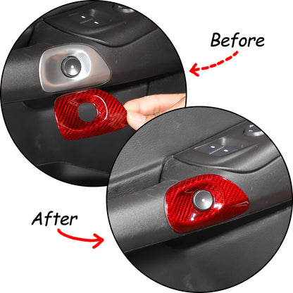 Red Carbon Fiber Interior Door Switch Button Trim Cover For Corvette C6 2005-13 6