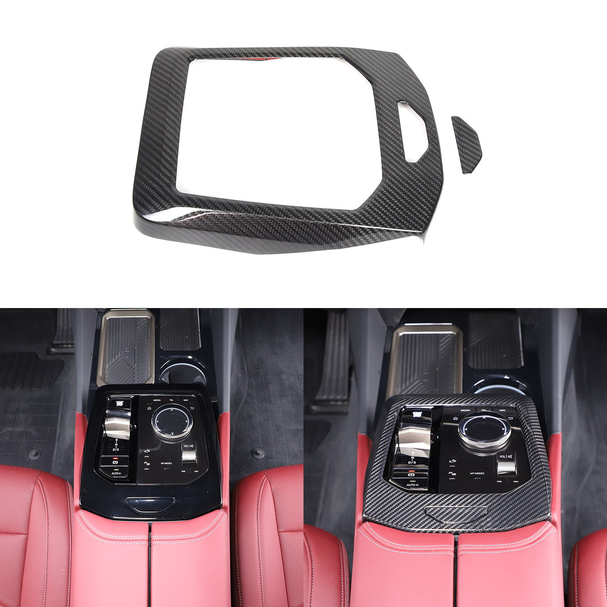 Real Carbon Fiber Center Gear Shift Panel Trim For BMW 5 Series G60 i5 2024+ 3