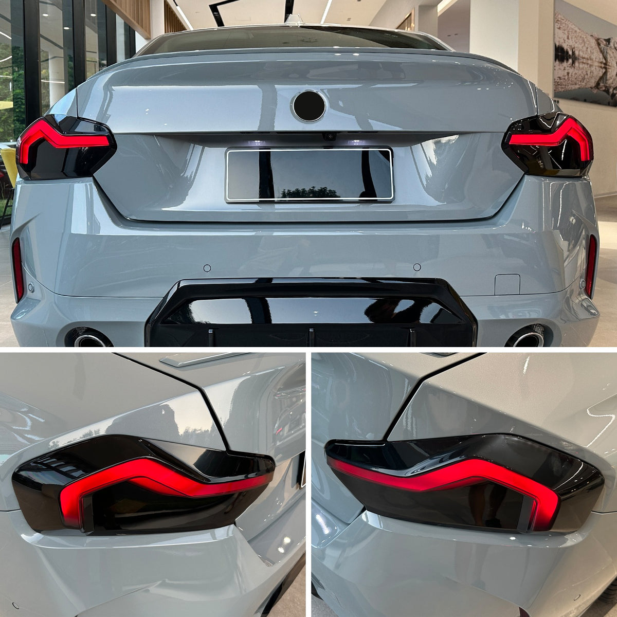 Smoked Black Rear Tail Light Trim For BMW 2 Series F22 G42/M2/M240i G87 22+ US 19