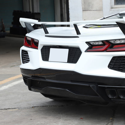 Glossy Black Alloy Rear License Plate Filler Panel Trim for Corvette C8 2020+ 14