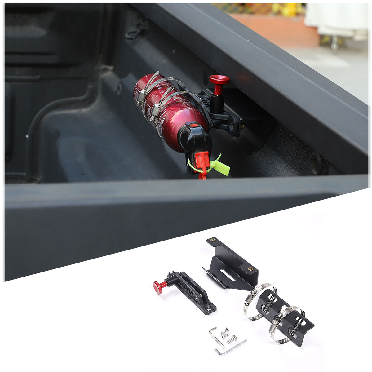 Adjustable Black Car Fire Extinguisher Mount Bracket For Ford Maverick 2022 US 18