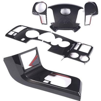 5pcs Carbon Fiber ABS Center Console Cover Trim Frame For Toyota Tundra 2007-13 2