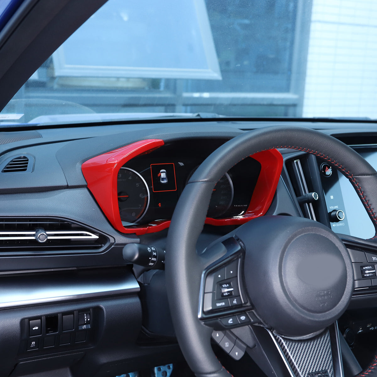 ABS Red Dashboard Instrument Tachometer Frame Trim Cover For Subaru WRX 2022-23 9