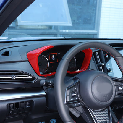 ABS Red Dashboard Instrument Tachometer Frame Trim Cover For Subaru WRX 2022-23 9